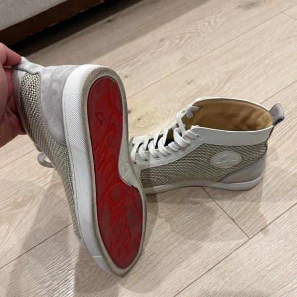 Christian Louboutin Men’s Gray High-Top Sneakers - Size 43